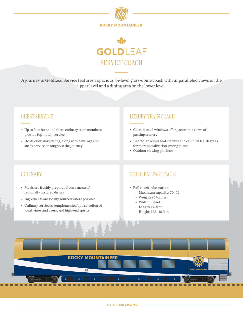 Rocky Mountaineer Gold Leaf Service